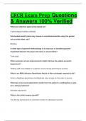 CRCR Exam Prep Questions & Answers 100% Verified