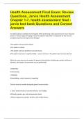 Health Assessment Final Exam Review Questions, Jarvis Health Assessment Chapter 1-7, 