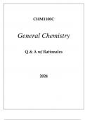 CHM1100C GENERAL CHEMISTRY Q & A WITH RATIONALES 2024.