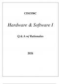 CIS1538C HARDWARE & SOFTWARE I Q & A WITH RATIONALES 2024.