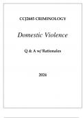 CCJ2685 DOMESTIC VIOLENCE Q & A WITH RATIONALES 2024.