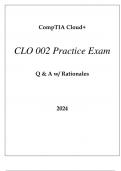 CompTIA Cloud+ CLO 002 PRACTICE EXAM Q & A WITH RATIONALES 2024