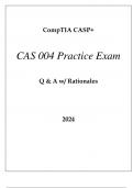 CompTIA CASP+ CAS 004 PRACTICE EXAM Q & A WITH RATIONALES 2024