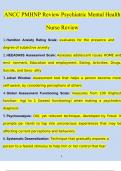 ANCC PMHNP Review Psychiatric Mental Health Nurse Review Questions and Answers (2024) (Verified Answers)