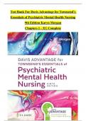 TEST BANK For Davis Advantage for Townsend’s Essentials of Psychiatric Mental Health Nursing, 9th Edition by Karyn Morgan, Verified Chapters 1 - 32, Complete Newest Version