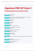 Capstone PNR 207 Exam 1 Verified questions and answers 2024
