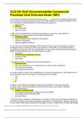 CLG 001 DoD Governmentwide Commercial Purchase Card Overview Exam 100%