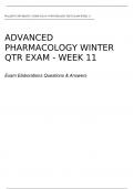 WALDEN UNIVERSITY | NURS 6521N-14 WINTER QTR TEST EXAM WEEK 11      ADVANCED PHARMACOLOGY WINTER QTR EXAM - WEEK 11  Exam Elaborations Questions & Answers