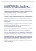  NASM CPT 2023-2024 Exam Study Questions and Answers Graded A 2024 