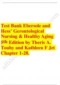 Test bank for ebersole and hess gerontological nursing and healthy aging 6th edition by touhy 2023-2024 Latest Update