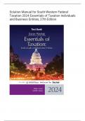 Solution Manual for South-Western Federal  Taxation 2024 Essentials of Taxation Individuals  and Business Entities, 27th Edition                                                                                                                               