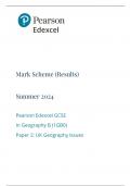 GCSE EDEXCEL June 2024 Geography B Paper 2 Mark Scheme 