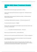 AWWA WSO Water Treatment Grades 3&4 Questions and answers Graded A+