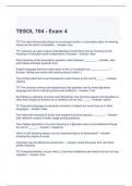 TESOL 104 - Exam 4 Questions and  Answers