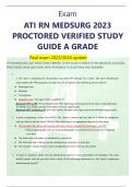 Exam ATI RN MEDSURG 2023  PROCTORED VERIFIED STUDY  GUIDE A GRADE  Real exam 2023/2024 update  ATI RN MEDSURG 2023 PROCTORED VERIFIED STUDY GUIDE A GRADE ATI RN MEDSURG 2023/2024  PROCTORED EXAM QUESTIONS WITH RATIONALE 70 QUESTIONS AND ANSWER