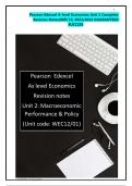 Pearson Edexcel A-level Economics Unit 2 Complete  Revision Notes(WEC12) 2023/2024 GUARANTEED  SUCCESS
