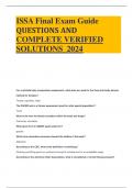 ISSA Final Exam Guide QUESTIONS AND COMPLETE VERIFIED SOLUTIONS  2024