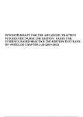 PSYCHOTHERAPY FOR THE ADVANCED PRACTICE PSYCHIATRIC NURSE 2ND EDITION: GUIDE FOR EVIDENCE BASED PRACTICE 2ND EDITION TEST BANK BY WHEELER CHAPTER 1-20 (2024-2025)