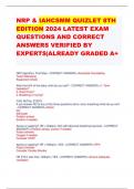 NRP & IAHCSMM QUIZLET 8TH EDITION 2024 LATEST EXAM QUESTIONS AND CORRECT ANSWERS VERIFIED BY EXPERTS|ALREADY GRADED A+