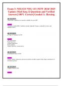 Exam 3: NSG123/ NSG 123 (ALL 2024/ 2025 Updates BUNDLED TOGETHER WITH COMPLETE SOLUTIONS) Med Surg 1 | Questions and Verified Answers| | 100% Correct| A Grade – Herzing