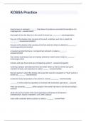 KOSSA Practice Questions and Answers A+ Graded 