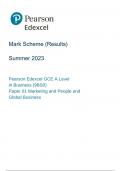 Edexcel A Level Business Paper 1 Mark Scheme June 2023, Edexcel A Level Business Paper 2 Mark Scheme June 2023 & Edexcel A Level Business Paper 3 Mark Scheme June 2023.
