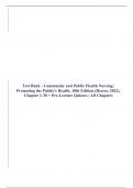 Test Bank - Community and Public Health Nursing: Promoting the Public's Health, 10th Edition (Rector, 2022), Chapter 1-30 + Pre-Lecture Quizzes | All Chapters