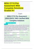 WGU C715 PreAssesment With Complete Solutions Graded A+