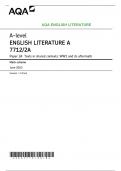 AQA 2023 A-level ENGLISH LITERATURE A 7712/2A Paper 2A  Mark scheme