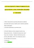 ATI MATERNITY PROCTORED EXAMQUESTIONS AND ANSWERS GRADEDA+ 2024|2025