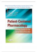 Patient Centered Pharmacology Learning System for the Conscientious Prescriber 1st Edition Test Bank