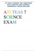 ATI TEAS 7 SCIENCE 100+ QUESTIONS WITH UPDATED 100% CORRECT ANSWERS/A+ GRADE 2023-2024