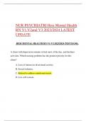 NUR PSYCHIATRI Hesi Mental Health  RN V1,V2 and V3 2023/2024 LATEST  UPDATE