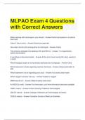 MLPAO Exam 4 Questions with Correct Answers