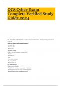 OCS Cyber Exam Complete Verified Study Guide 2024