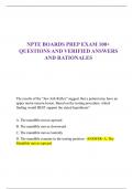 NPTE BOARDS PREP EXAM 100+  QUESTIONS AND VERIFIED ANSWERS AND RATIONALES 