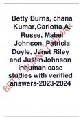 Betty Burns, chana Kumar,  Carlotta A. Russe, Mabel  Johnson, Patricia Doyle, Janet Riley and Justin  Johnson Inhuman case  studies with verified  answers-2022-2023