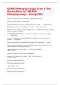 USAHS Pathophysiology Exam 1 (Test Review Material) | USAHS Pathophysiology - Spring 2024