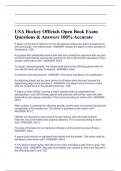 USA Hockey Officials Open Book Exam Questions & Answers 100% Accurate