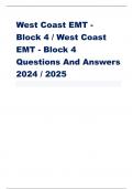 West Coast EMT - Block 4 / West Coast EMT - Block 4 Questions And Answers 2024 / 2025