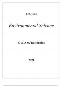 BSC1050 ENVIRONMENTAL SCIENCE EXAM Q & A 2024