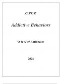 CLP4182 ADDICTIVE BEHAVIORS EXAM Q & A 2024