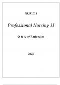 NUR1011 PROFESSIONAL NURSING II EXAM Q & A 2024