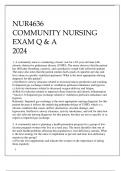 NUR4636 COMMUNITY NURSING EXAM Q & A 2024.