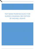 Test Bank Pharmacology for Nurses Canadian 3rd Edition by Michael Adams