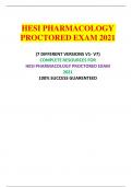 HESI PHARMACOLOGY PROCTORED EXAM 2021 (7 DIFFERENT VERSIONS V1- V7) COMPLETE RESOURCES FOR HESI PHARMACOLOGY PROCTORED EXAM 2021 100% SUCCESS GUARENTEED