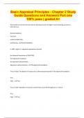 Basic Appraisal Principles - Chapter 2 Study Guide Questions and Answers Part one 100% pass | graded A+