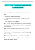 HACCP Exam 1 Questions with Complete &  Updated Solutions