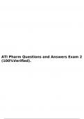 ATI Pharm Questions and Answers Exam 2 (100%Verified).