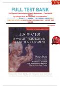 FULL TEST BANK For Physical Examination and Health Assessment – Canadian4th Edition by Carolyn Jarvis Question With Correct Answers.
